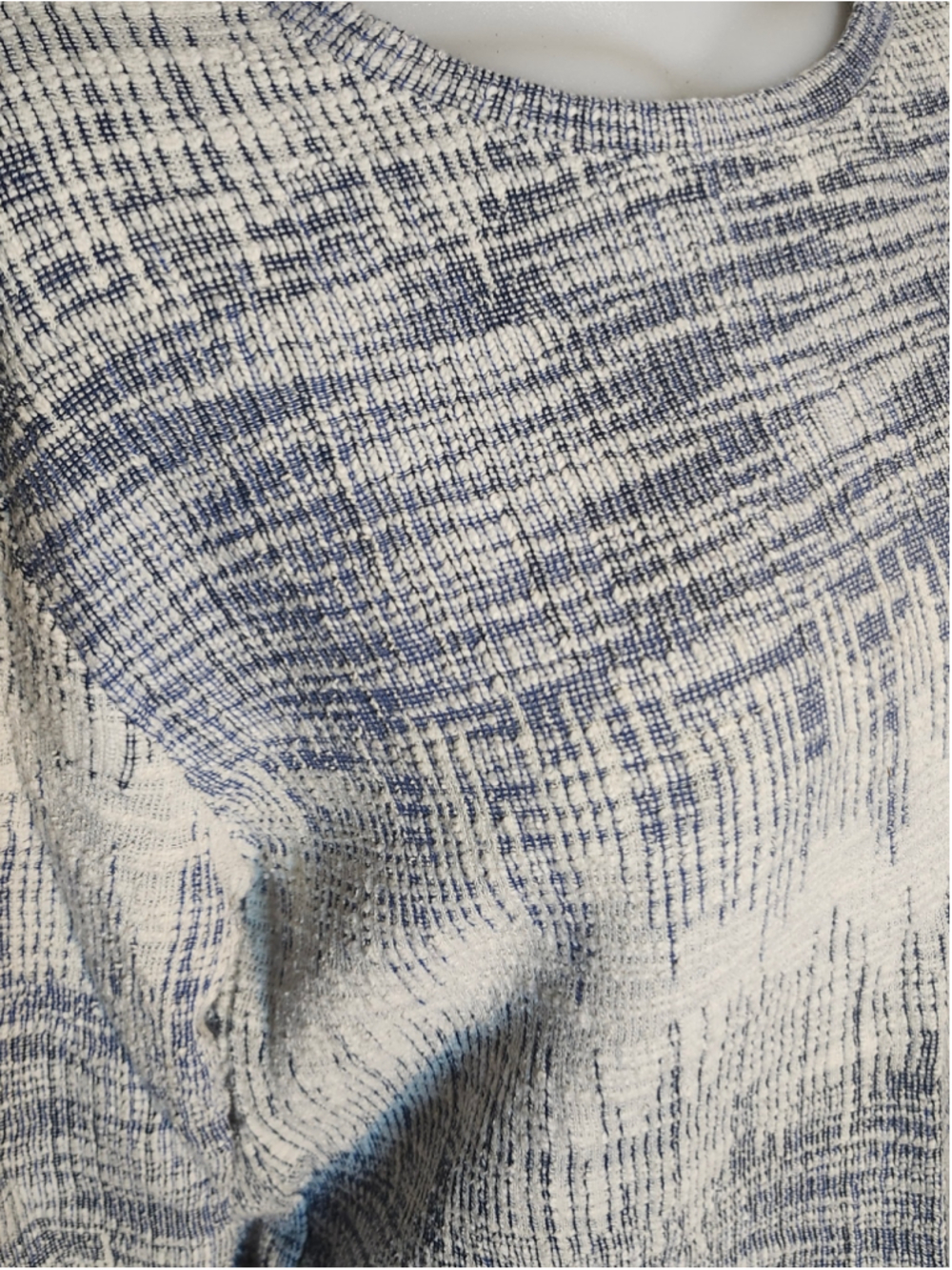 Women's Lane and Delancey Long Sleeve Tee Blue White Size M - Picture 2 of 4